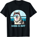 Siberian Husky Winter Skiing is Ruff Ski Dog Lover T-Shirt
