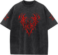 Men Graphic Tees Grunge Goth Punk Oversized Tshirts Emo Scene Gothic Shirts Y2k Streetwear Acid Wash T-Shirt