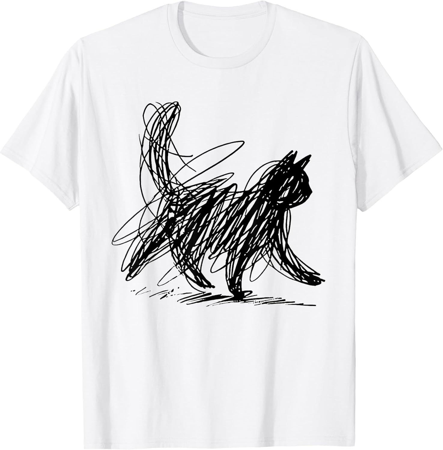 abstract scribble cat sweatshirt