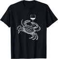 Wine Crab Ocean Lovers Shirt Funny Drinking Vacation Tee T-Shirt