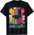 Pop Art Water Tower Urban Landscape Design T-Shirt