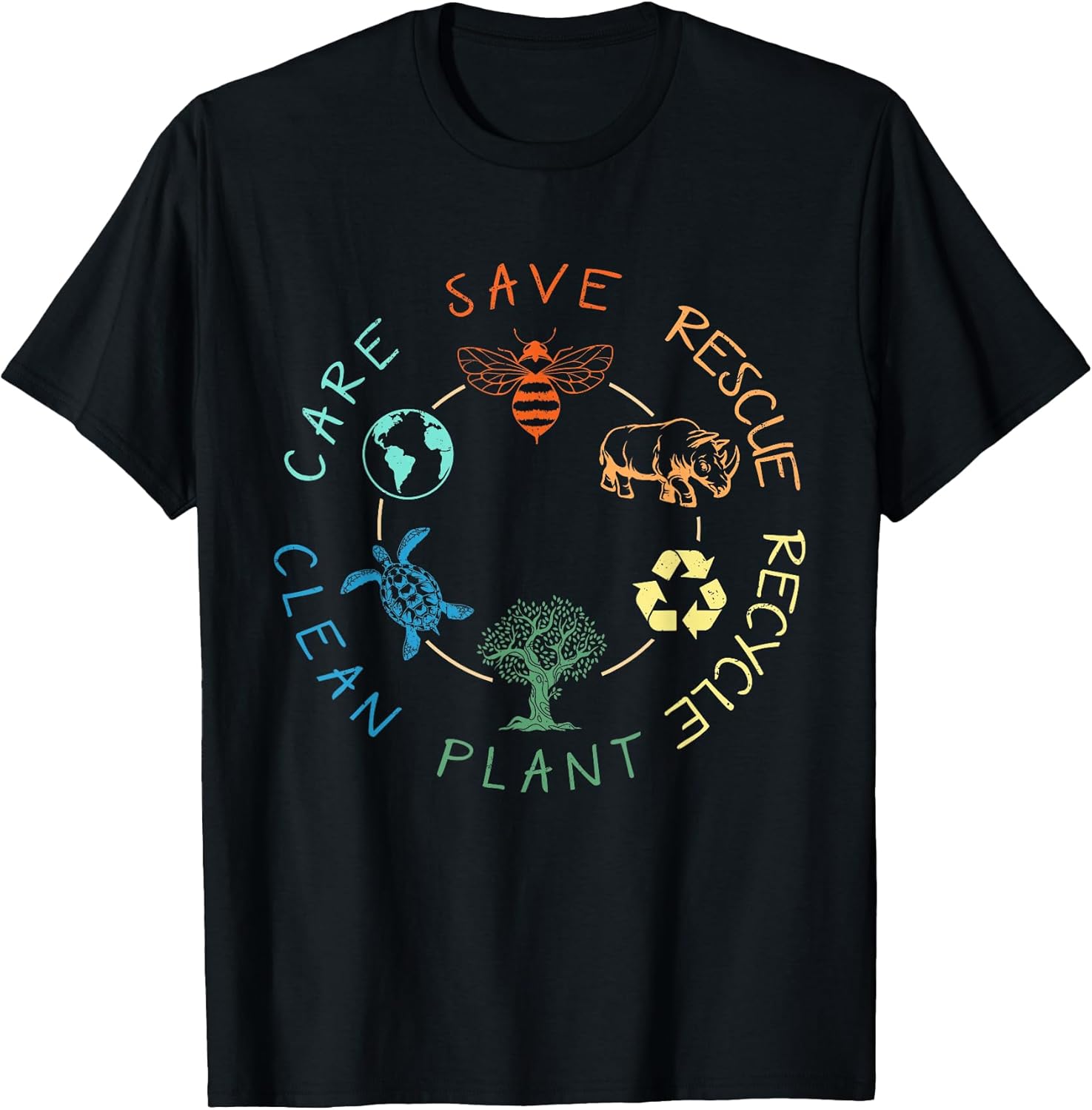Save Bees Rescue Animals Recycle Plastic Earth Day T-Shirt
