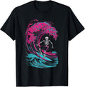 Halloween Skeleton Surfing Surfer Surfboard