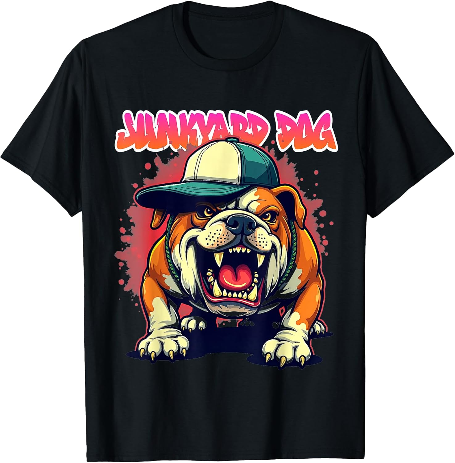 Junkyard Dog Bulldog Hip Hop Urban Streetwear Graffiti T-Shirt