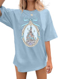 Magic Kingdom Tshirts for Women Cute Castle Shirt Oversized Bows Graphic Tee Family Vacation Short Sleeve Tops