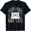 I Love Math and Cats Cute Kitty Cat Feline Lover Gift T-Shirt Small