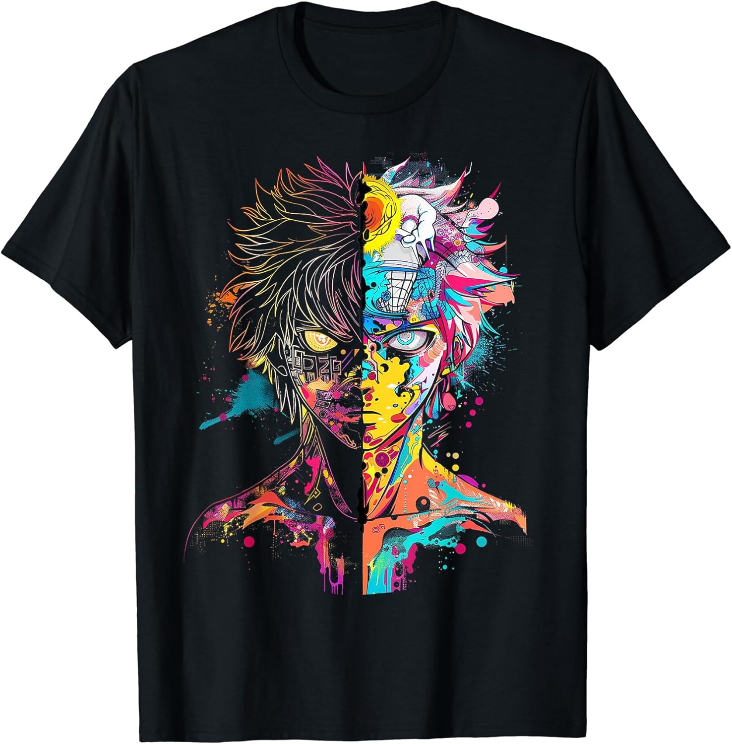 Anime Manga Motif Colorful Artwork Anime T-Shirt