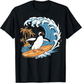 Beach Ocean Summer Penguin Surfer