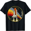 Vintage Distressed Classic Rainbow Stripe Shuttle Badge T-Shirt