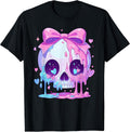 Kawaii Pastel Goth Creepy Cute Melty Pink Skull T-Shirt
