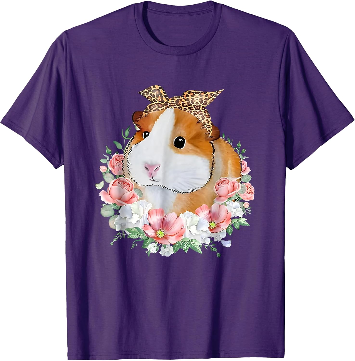 Guinea Pig With Leopard Headband Flower