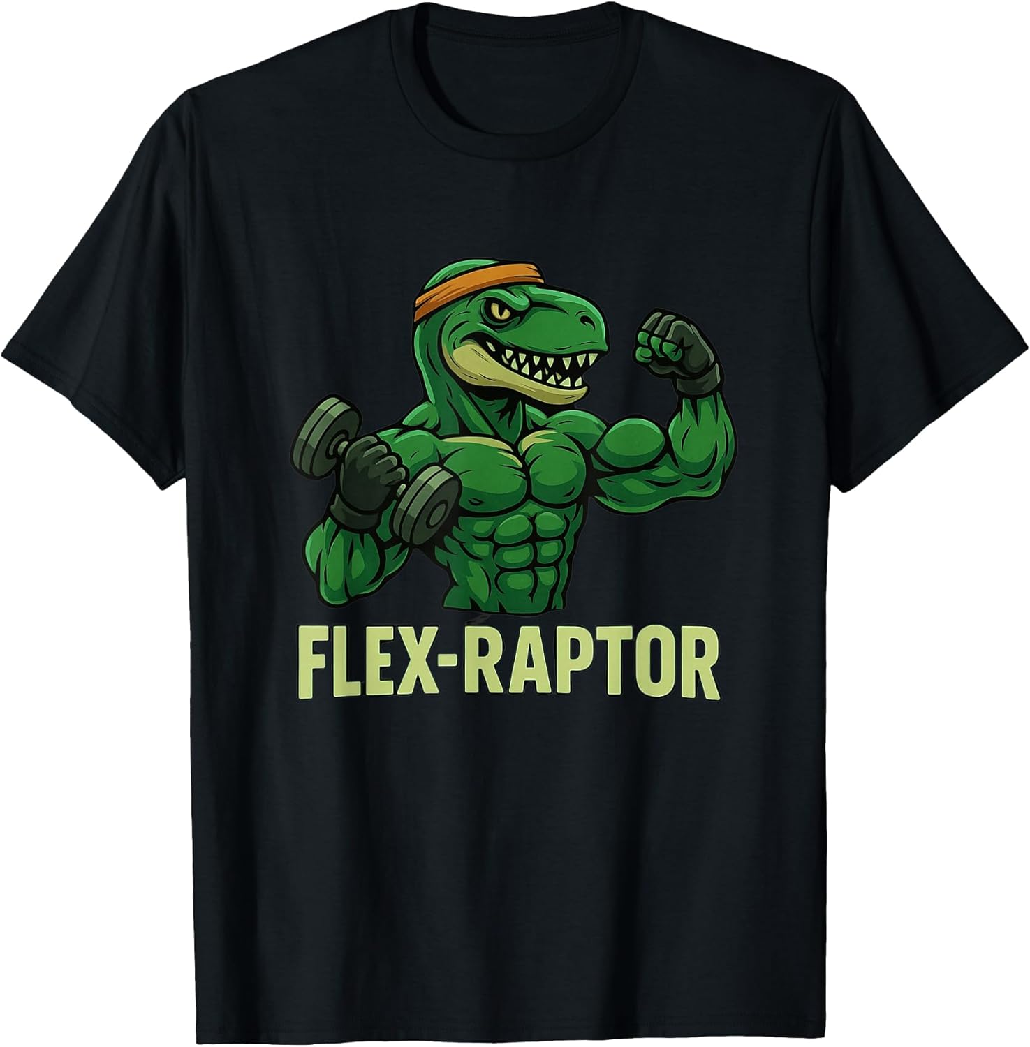 Flexraptor Dinosaur Pun Gym Workout Muscle Dino