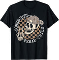 Funny Skull Skeleton Retro Humor Somebody's Feral Child T-Shirt
