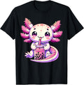 Bobalotl Kawaii Axolotl Drinking Boba Tea
