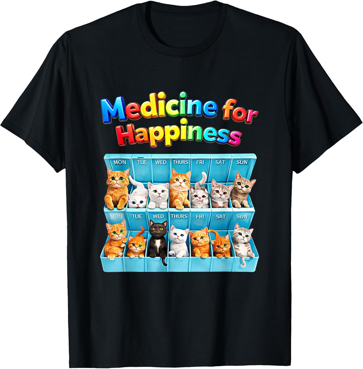 Medicine For Happiness Daily Cat Kitten Pill Box