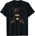 Scary Cute Teddy Bear Gothic Women Creepy Goth Teddy Bear T-Shirt