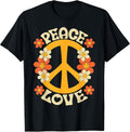 Peace Sign Love 60s 70s Costume 70 Theme Party Groovy Hippie T-Shirt