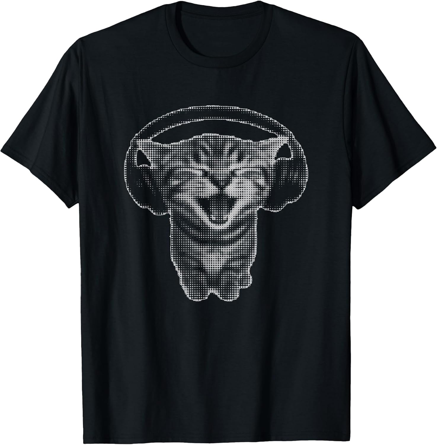 Cute Headphones Cat Funny y2k Grunge Silly Graphic T-Shirt