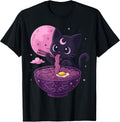 Japanese Anime Black Cat Apparel Gift Graphic Tees