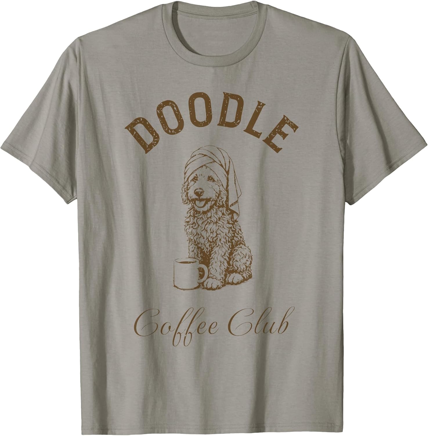 Doodle Coffee Club Cute Dog Lover Coffee Design T-Shirt