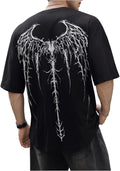 Men's Gothic Crewneck T-Shirt Vintage Graphic Tees Short Sleeve Tops Streetwear