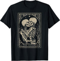 Tarot Card Shirt The Lovers Goth Skeleton Halloween Occult T-Shirt