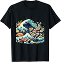 Great Sushi Wave Art Tee Japanese Food Lover T-Shirt