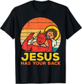 Jesus Has Your Back Jiu Jitsu Retro Christian Men Women Kids T-Shirt Small