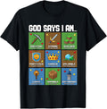 God Says I Am Bible Verses Pixel Art Christian Gamer T-Shirt