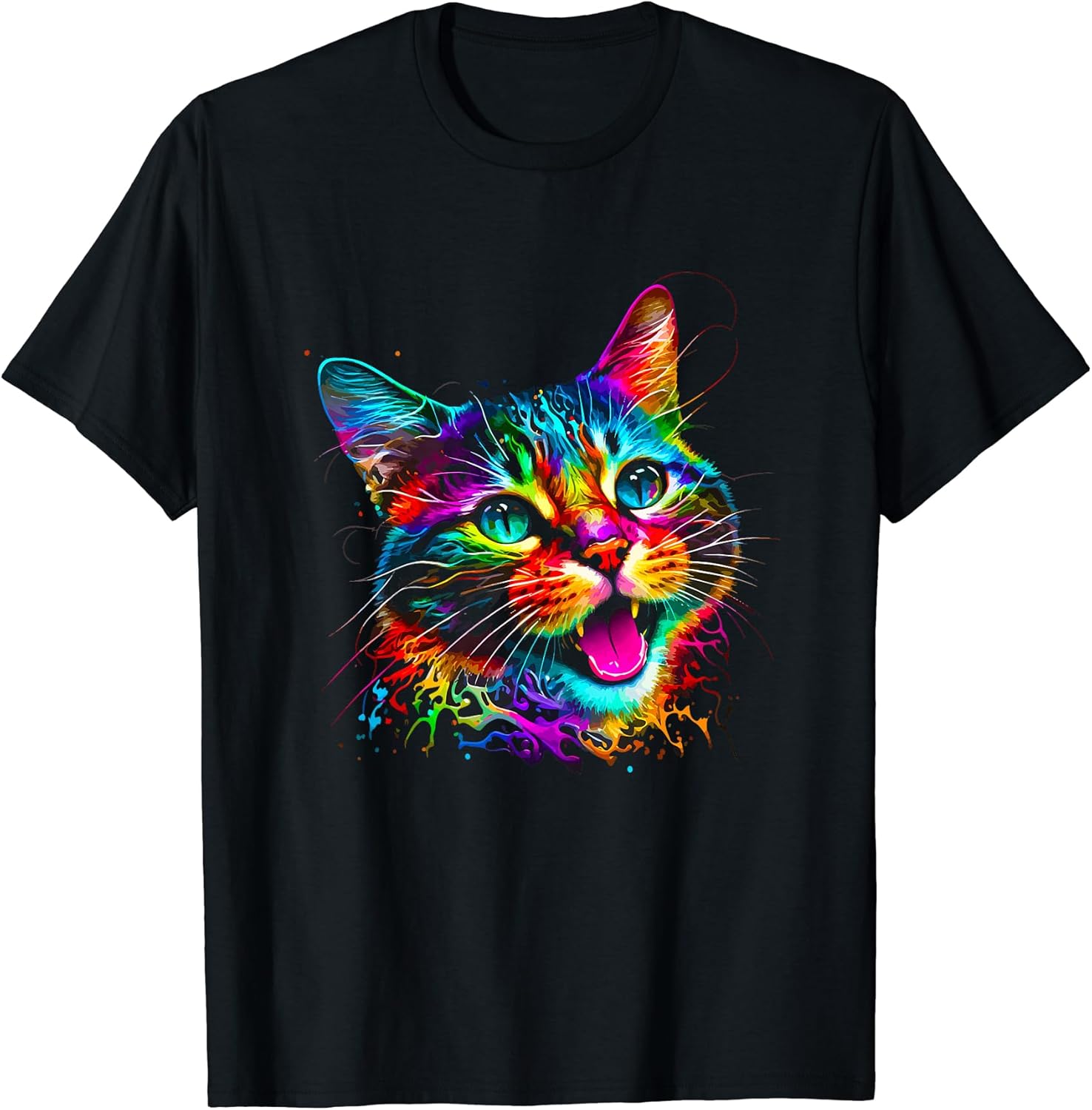 Cute Colorful Cat for Women's Girls Men Boys for Cat Lovers T-Shirt