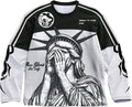 Men's Number Graphic Long Sleeve Jersey Shirts Oversized Y2K Round Neck 2 in 1 T-Shirts Streetwear Top