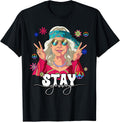 60s 70s Costume Stay Groovy Hippie Old Woman T-Shirt