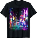 Cyberpunk City Sci Fi Night Tokyo Japan Urban Noir Dystopia T-Shirt