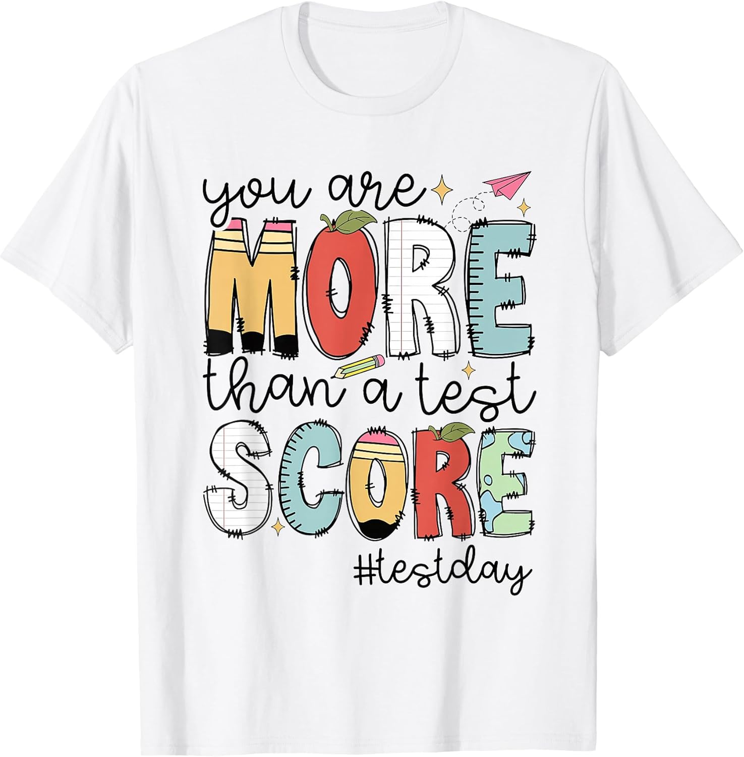 Groovy You Are More Than A Test Score Teacher Testing Day T-Shirt