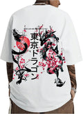 Men's Japanese Letter Graphic Tee Top Oversized Short Sleeve Casual Aesthetic Print T-Shirt