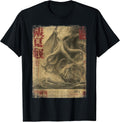 Cthulhu Kraken Vintage Japanese Sea Monster Newspaper T-Shirt