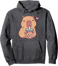 Cute Capybara Kawaii Anime Drinking Bubble Tea Lover Girls Pullover Hoodie