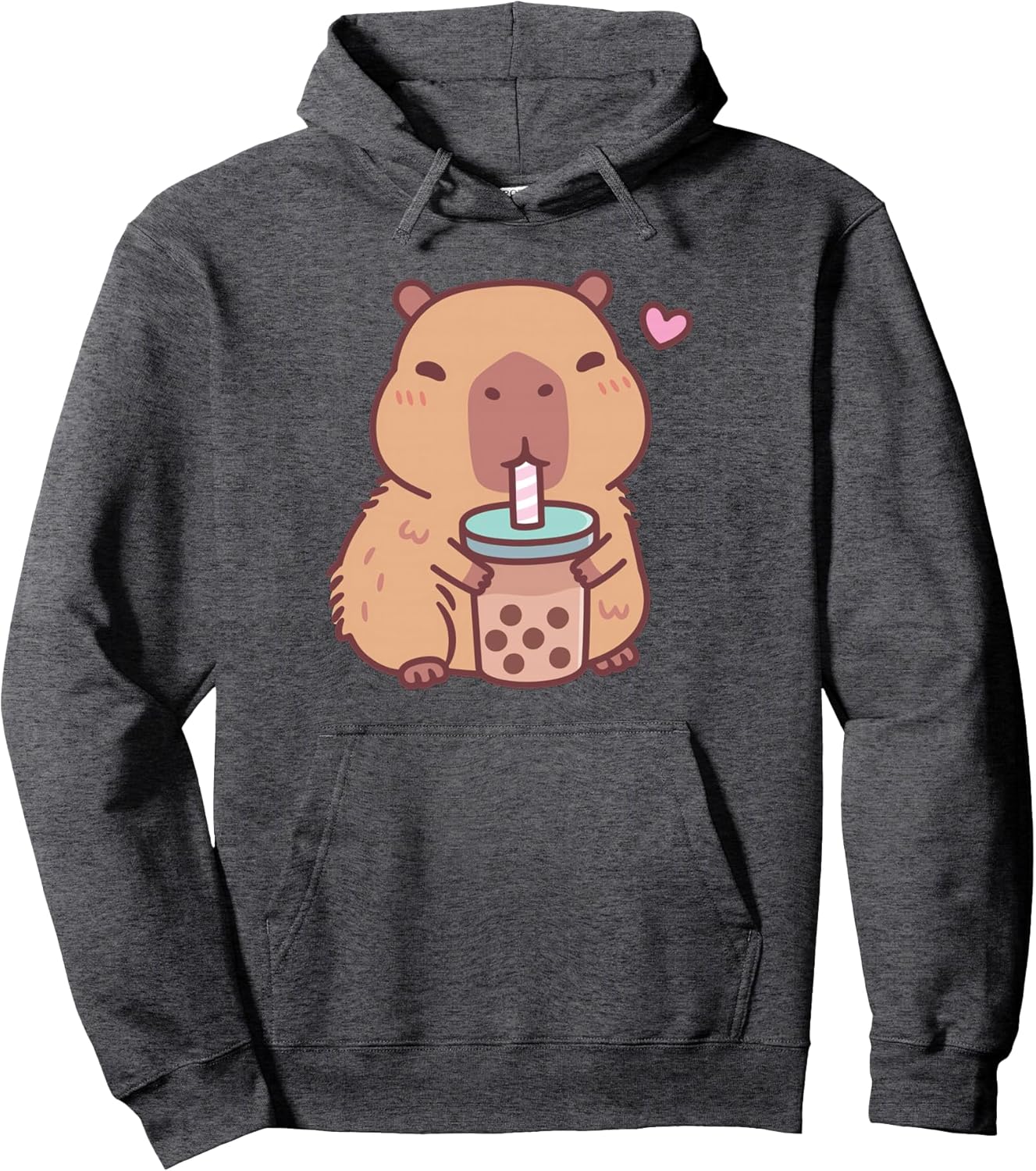 Cute Capybara Kawaii Anime Drinking Bubble Tea Lover Girls Pullover Hoodie