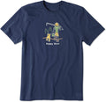Men's Crusher Tee Shirt, Short Sleeve Cotton Graphic T-Shirts, Happy Hour Fish