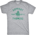 Mens Support Your Local Farmers T Shirt Funny 420 Weed Farm Tee for Guys