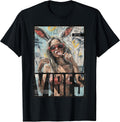 Vintage Girl Magazin Cover Sexy Model Pin-up T-Shirt, Small, Black