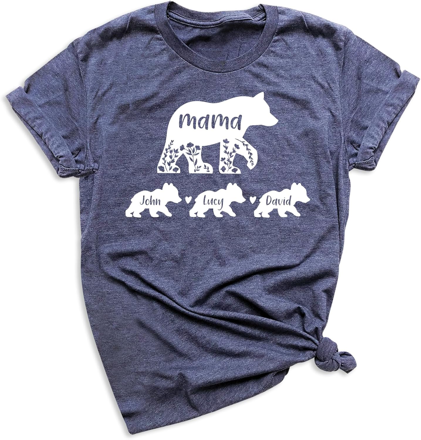 Personalized Mama Bear Shirt with Kids Names, Custom Mother's Day T-Shirt, Cute Mama Bear Gift for Mom, Birthday Multiple Colors