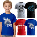 4-Pack Boys Short Sleeve Crew Neck T-Shirt with Chest Print | Soft Cotton Sizes 6-20