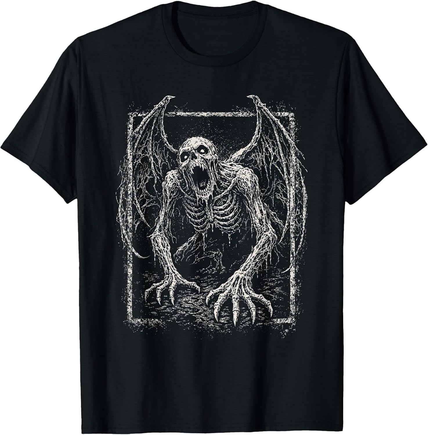 Demon Zombie Skeleton Horror Grave Goth Alt Alternative Art T-Shirt
