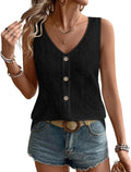 Womens Tank Tops Loose Casual Summer Tops Eyelet V Neck Basic Sleeveless Shirts Trendy 2026