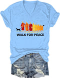 Walk for Peace Shirt Walk for Peace Monks T Shirt Walking Monks Minimalist T-Shirt Graphic Tees for Women Men