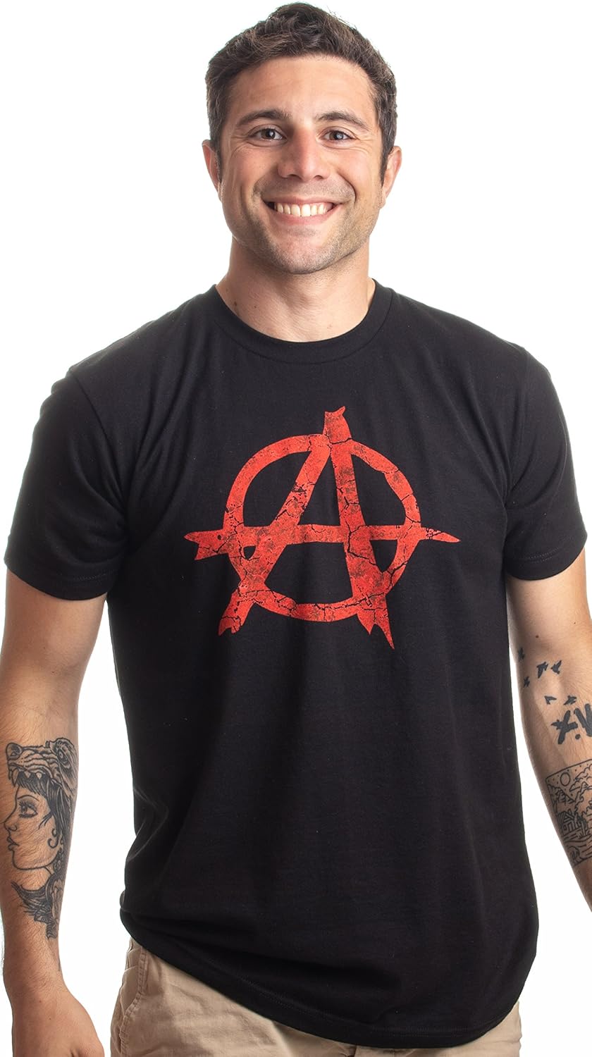 Anarchy Distressed Symbol Unisex T-Shirt/Anarchist, Punk, Riot, Disorder Tee