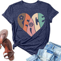 Peace Love Shirts Women Hippie Soul Inspirational Vintage Short Sleeve Graphic Tees Tops