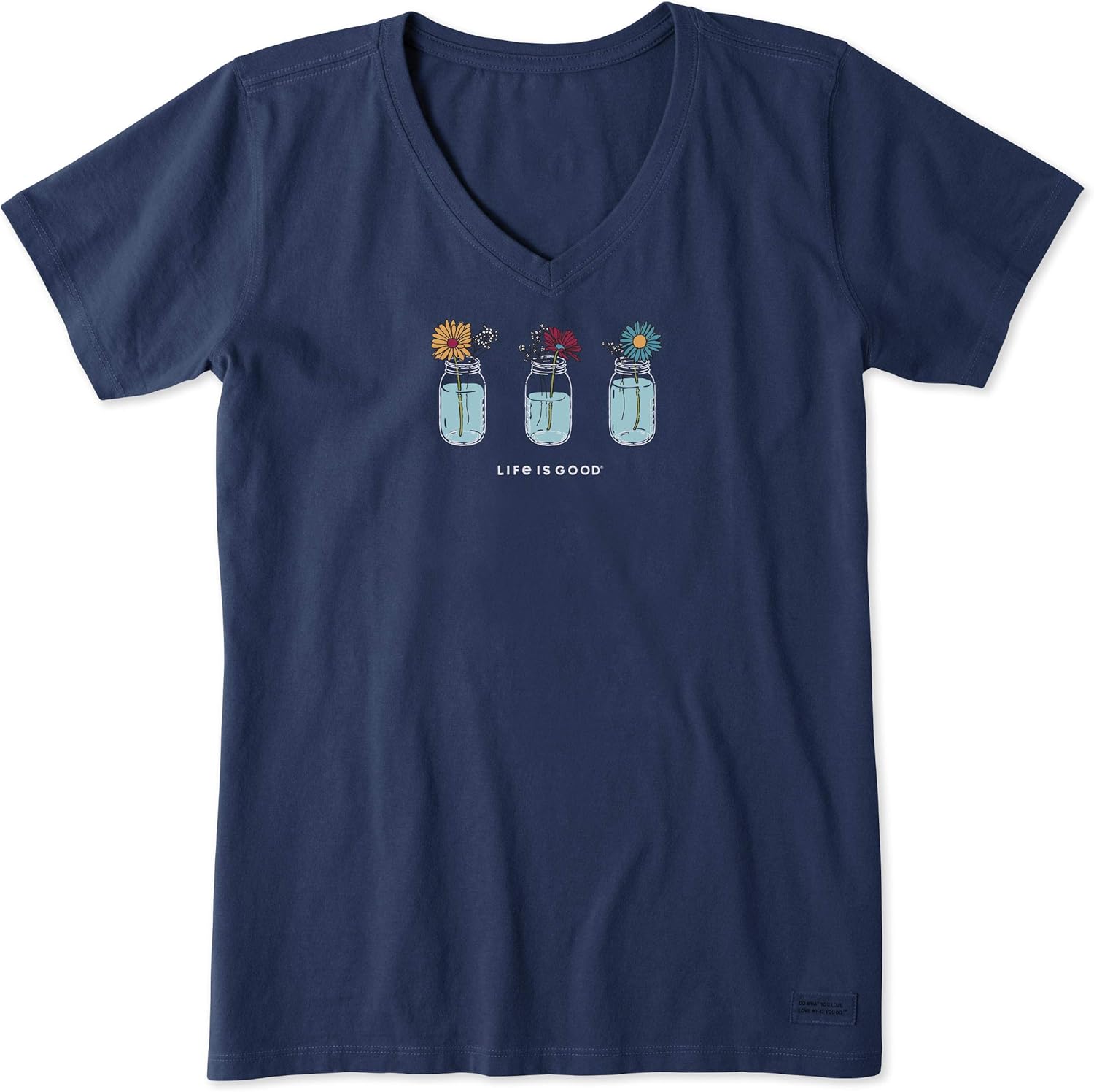 Women's Crusher T-Shirts, Short Sleeve Cotton Graphic Tee Shirt, Floral Jars