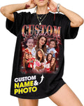 Custom T Shirts 90s Vintage Design Your Own Photo Bootleg Rap Tee Gifts for Boyfriend Birthday Shirts for Men